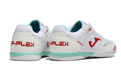 Men's Joma Top Flex IC Indoor & Futsal Low-Tops Football Shoes - White/Red/Jade