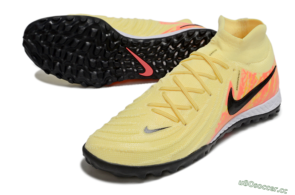 Men's Nike Phantom Luna Elite NU TF Artificial Turf High-Tops Football Shoes - Yellow/Black/Red 3