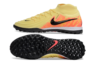 Men's Nike Phantom Luna Elite NU TF Artificial Turf High-Tops Football Shoes - Yellow/Black/Red