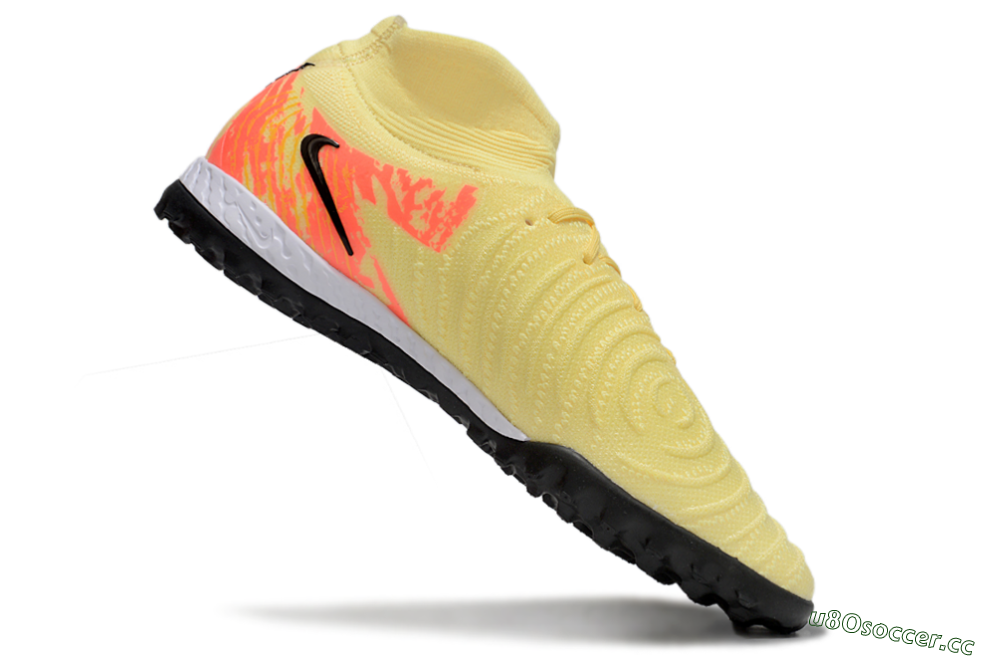 Men's Nike Phantom Luna Elite NU TF Artificial Turf High-Tops Football Shoes - Yellow/Black/Red 4