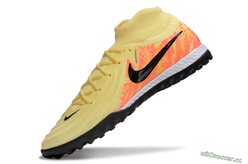 Men's Nike Phantom Luna Elite NU TF Artificial Turf High-Tops Football Shoes - Yellow/Black/Red 5