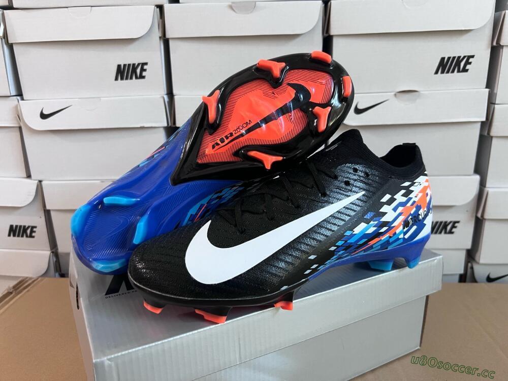Unisex Nike Air Zoom Mercurial Vapor 16 Elite FG Firm Ground Low-Tops Football Boots - Black/Blue/Orange