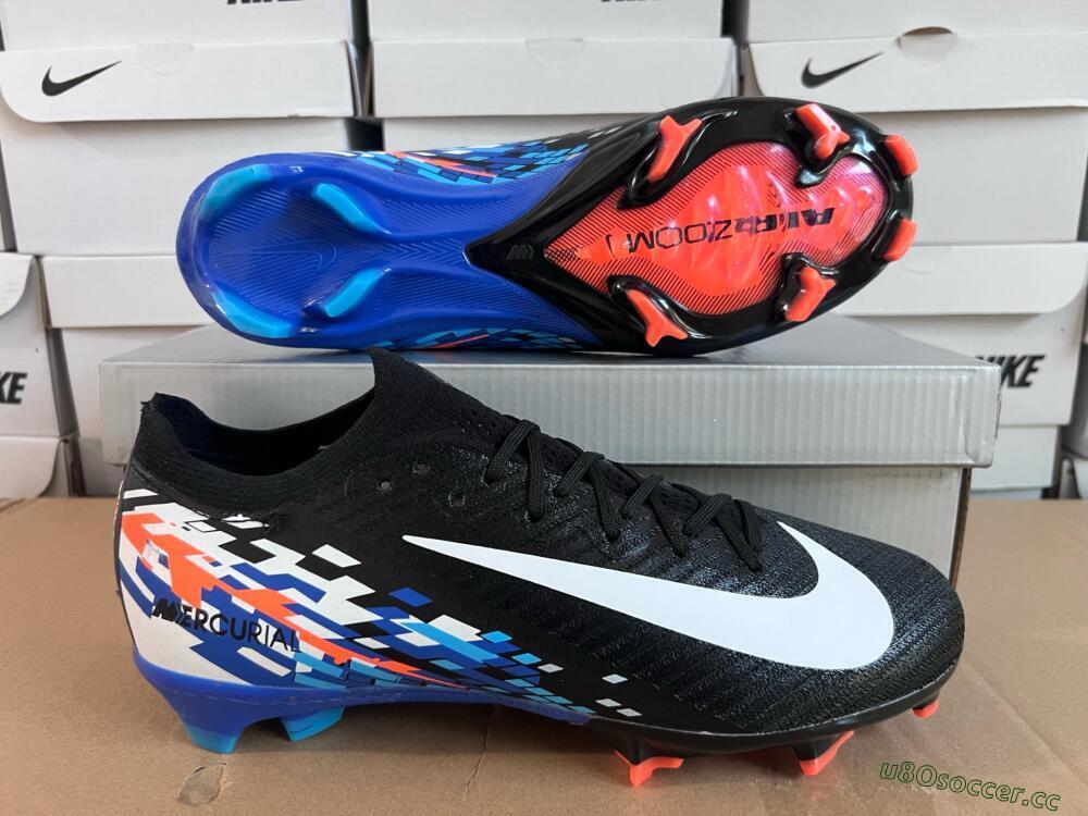 Unisex Nike Air Zoom Mercurial Vapor 16 Elite FG Firm Ground Low-Tops Football Boots - Black/Blue/Orange