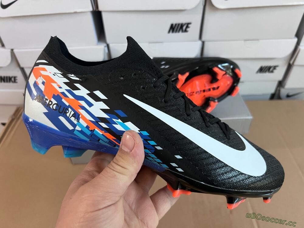 Unisex Nike Air Zoom Mercurial Vapor 16 Elite FG Firm Ground Low-Tops Football Boots - Black/Blue/Orange