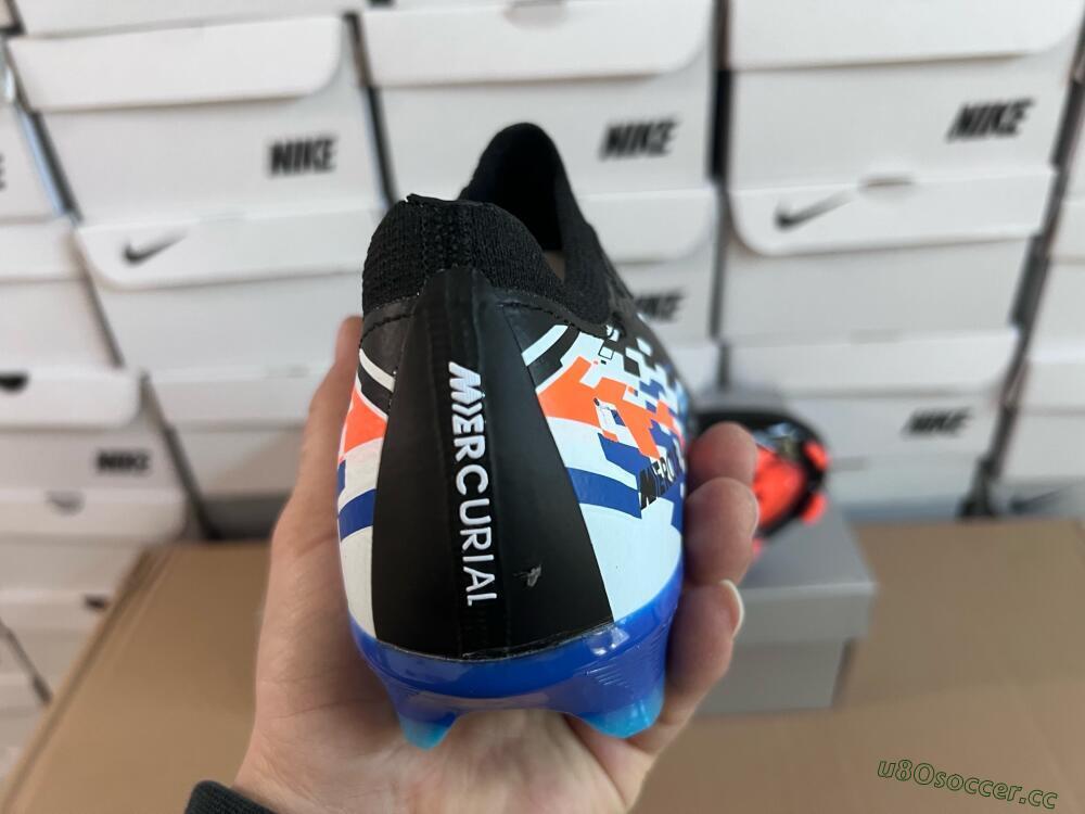 Unisex Nike Air Zoom Mercurial Vapor 16 Elite FG Firm Ground Low-Tops Football Boots - Black/Blue/Orange