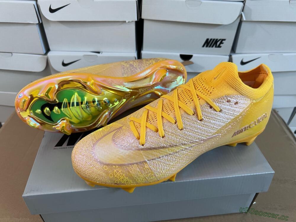 Unisex Nike Air Zoom Mercurial Vapor 16 Elite FG Firm Ground Low-Tops Football Boots - Gold/Gold