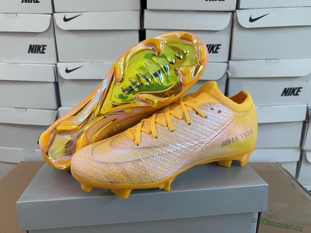 Unisex Nike Air Zoom Mercurial Vapor 16 Elite FG Firm Ground Low-Tops Football Boots - Gold/Gold