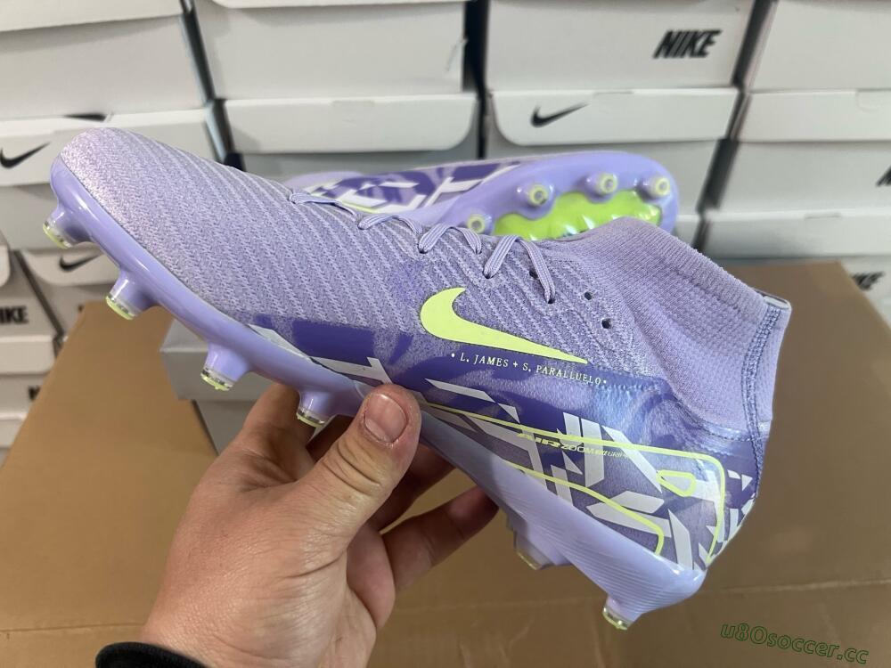 Men's Nike Air Zoom Mercurial Superfly 10 Elite AG Artificial Grass High-Tops Football Boots - Purple/Yellow/Blue