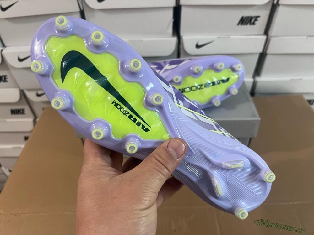 Men's Nike Air Zoom Mercurial Superfly 10 Elite AG Artificial Grass High-Tops Football Boots - Purple/Yellow/Blue