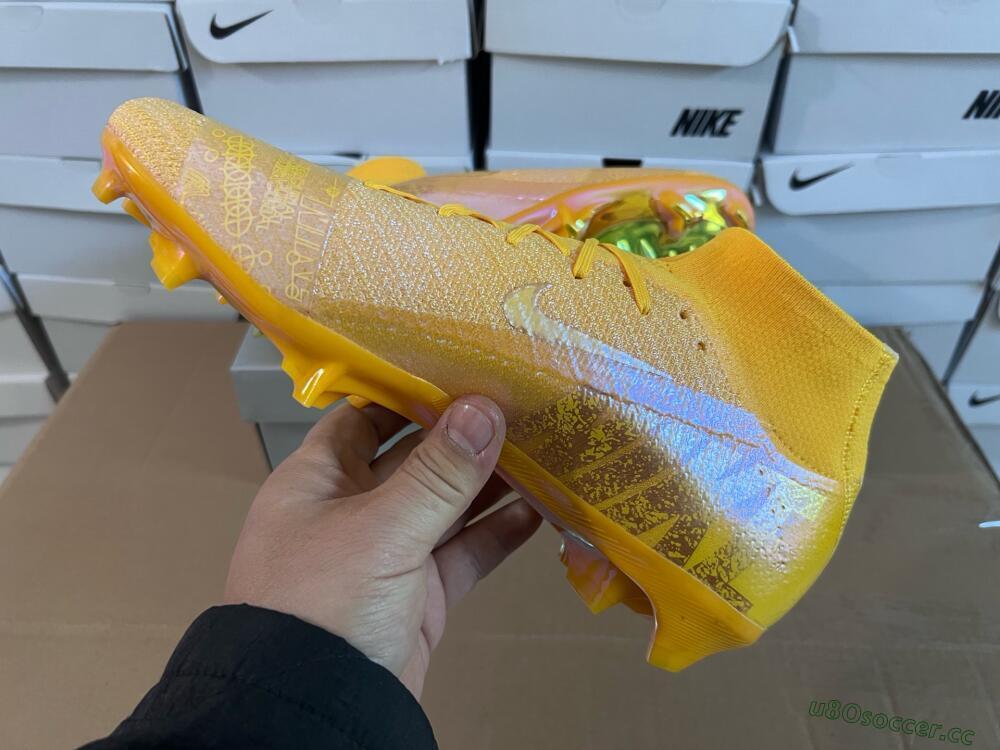 Unisex Nike Air Zoom Mercurial Superfly 10 Elite FG Firm Ground High-Tops Football Boots - Gold/Gold