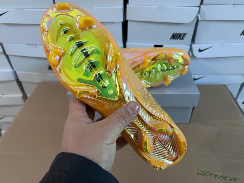 Unisex Nike Air Zoom Mercurial Superfly 10 Elite FG Firm Ground High-Tops Football Boots - Gold/Gold