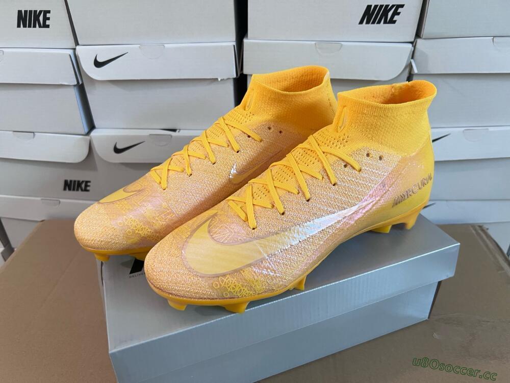 Unisex Nike Air Zoom Mercurial Superfly 10 Elite FG Firm Ground High-Tops Football Boots - Gold/Gold
