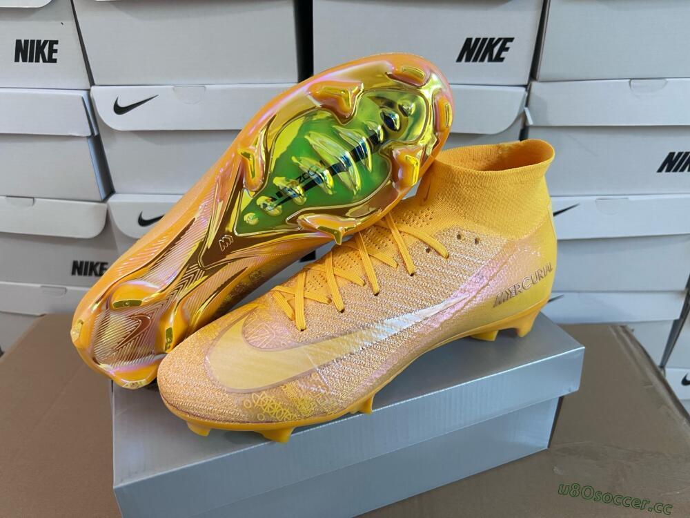 Unisex Nike Air Zoom Mercurial Superfly 10 Elite FG Firm Ground High-Tops Football Boots - Gold/Gold