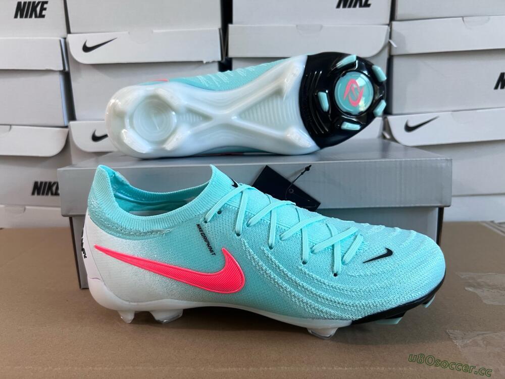 Men's Nike Phantom Luna Elite FG Firm Ground Low-Tops Football Boots - Jade/Red/White