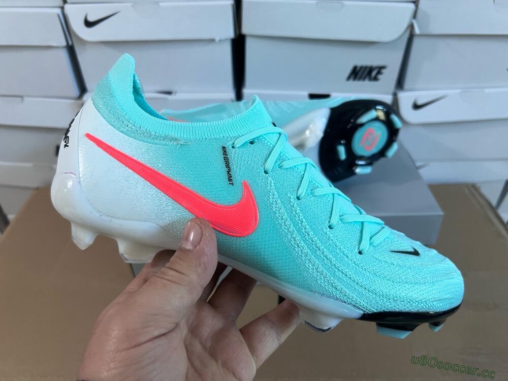 Men's Nike Phantom Luna Elite FG Firm Ground Low-Tops Football Boots - Jade/Red/White