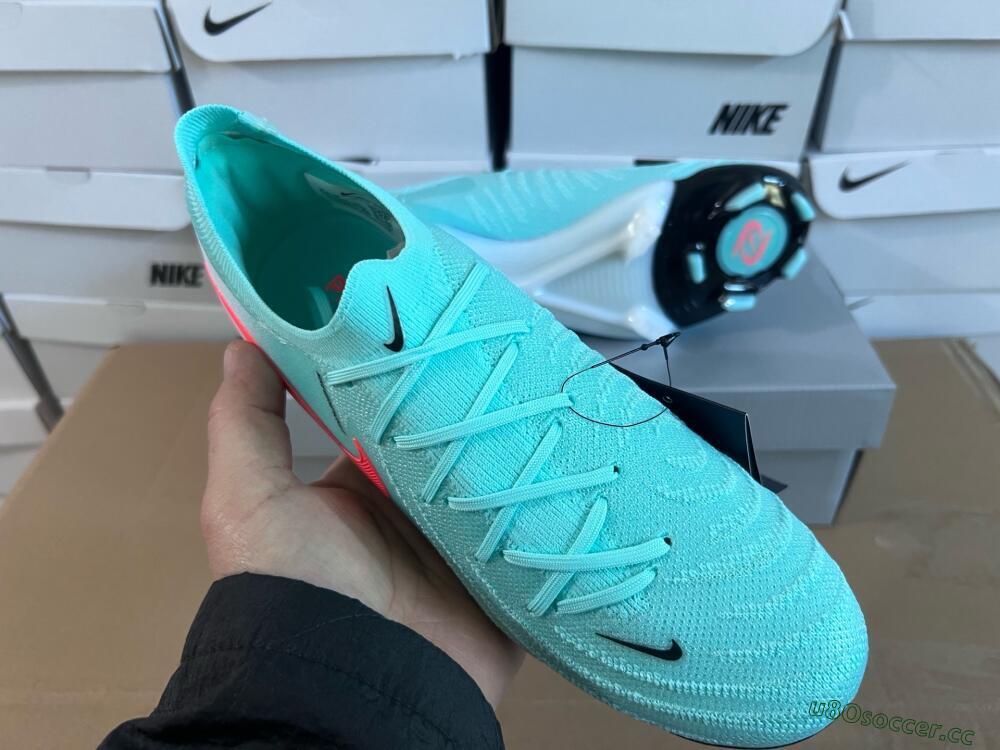 Men's Nike Phantom Luna Elite FG Firm Ground Low-Tops Football Boots - Jade/Red/White