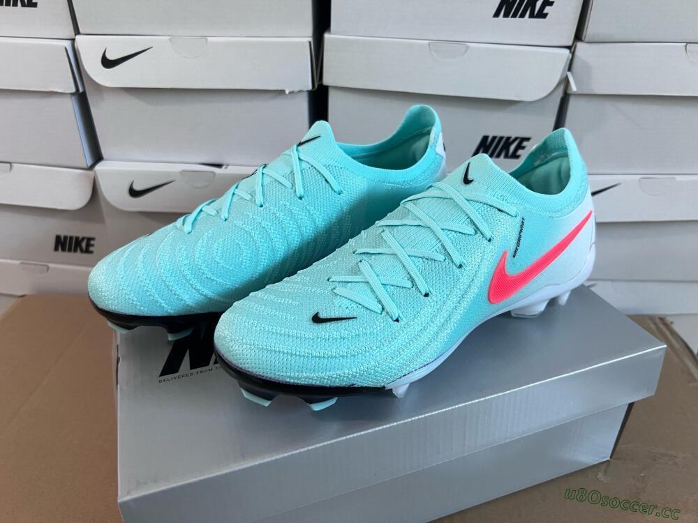 Men's Nike Phantom Luna Elite FG Firm Ground Low-Tops Football Boots - Jade/Red/White