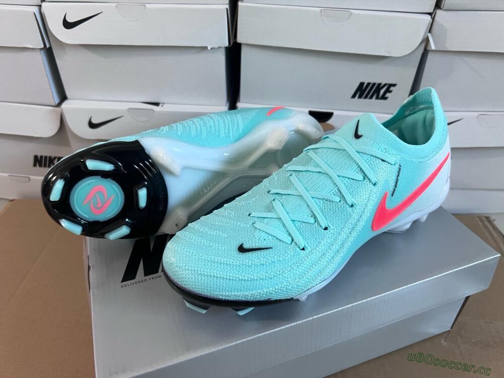 Men's Nike Phantom Luna Elite FG Firm Ground Low-Tops Football Boots - Jade/Red/White