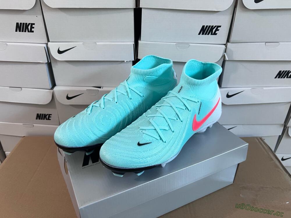 Men's Nike Phantom Luna Elite FG Firm Ground High-Tops Football Boots - Jade/Red/White
