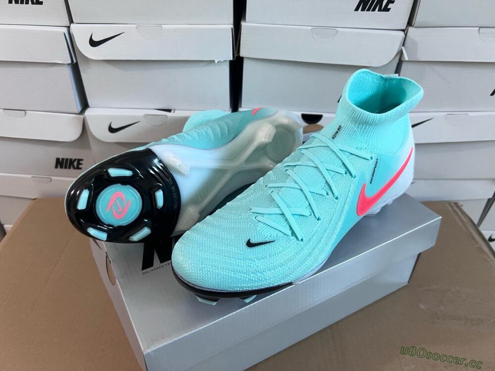 Men's Nike Phantom Luna Elite FG Firm Ground High-Tops Football Boots - Jade/Red/White