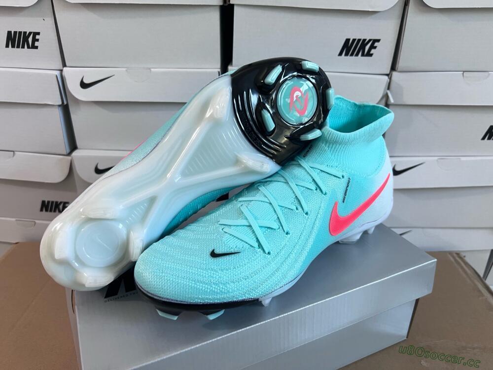 Men's Nike Phantom Luna Elite FG Firm Ground High-Tops Football Boots - Jade/Red/White