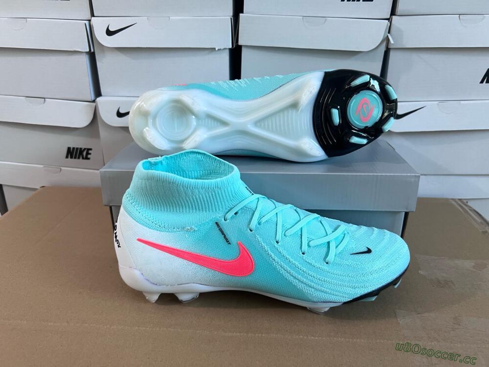 Men's Nike Phantom Luna Elite FG Firm Ground High-Tops Football Boots - Jade/Red/White