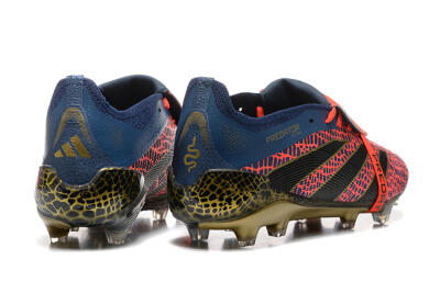 Men's Adidas Predator Elite 25 Foldover Tongue FG Firm Ground Low-Tops Football Boots - Red/Blue/Gold