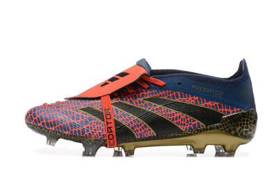 Men's Adidas Predator Elite 25 Foldover Tongue FG Firm Ground Low-Tops Football Boots - Red/Blue/Gold