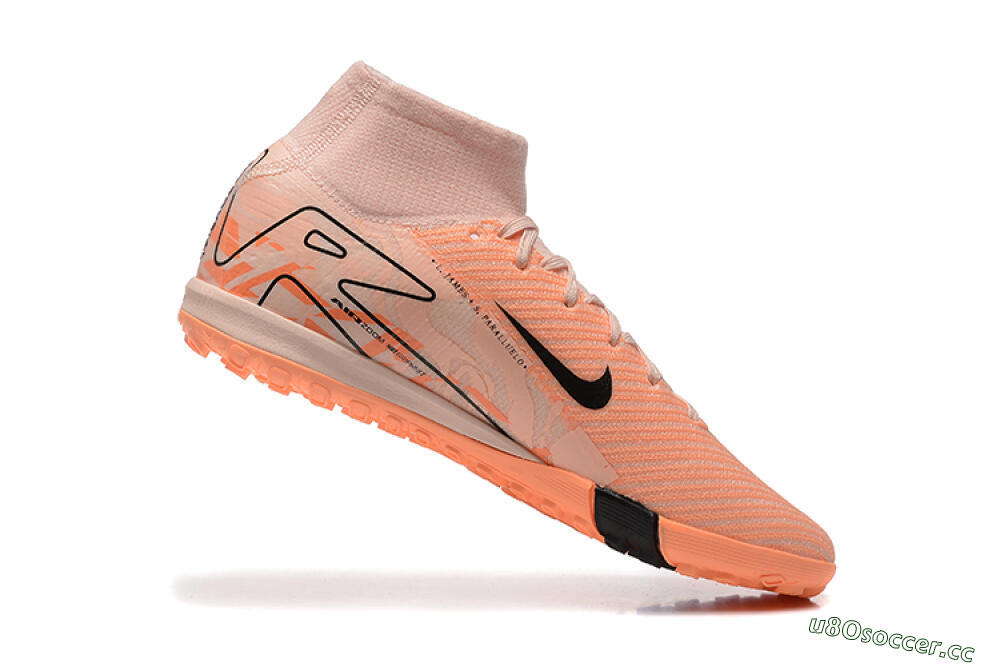 Men's Nike Air Zoom Mercurial Superfly 10 Elite TF Artificial Turf High-Tops Football Shoes - Pink/Purple/Black 7