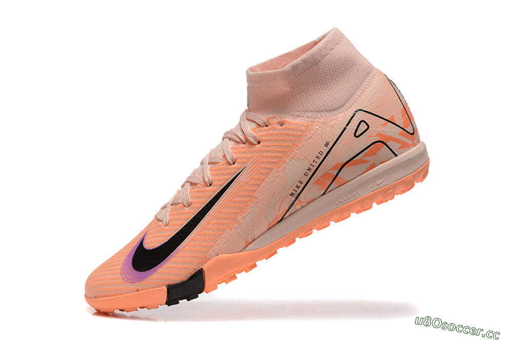 Men's Nike Air Zoom Mercurial Superfly 10 Elite TF Artificial Turf High-Tops Football Shoes - Pink/Purple/Black 8