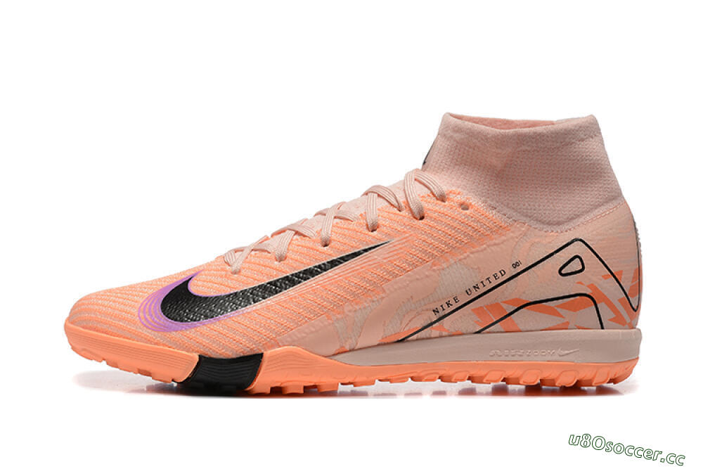Men's Nike Air Zoom Mercurial Superfly 10 Elite TF Artificial Turf High-Tops Football Shoes - Pink/Purple/Black 0