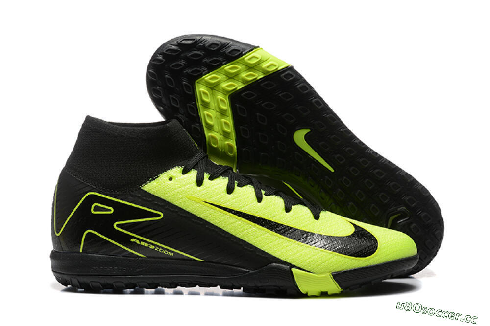 Men's Nike Air Zoom Mercurial Superfly 10 Elite TF Artificial Turf High-Tops Football Shoes - Yellow/Black 2