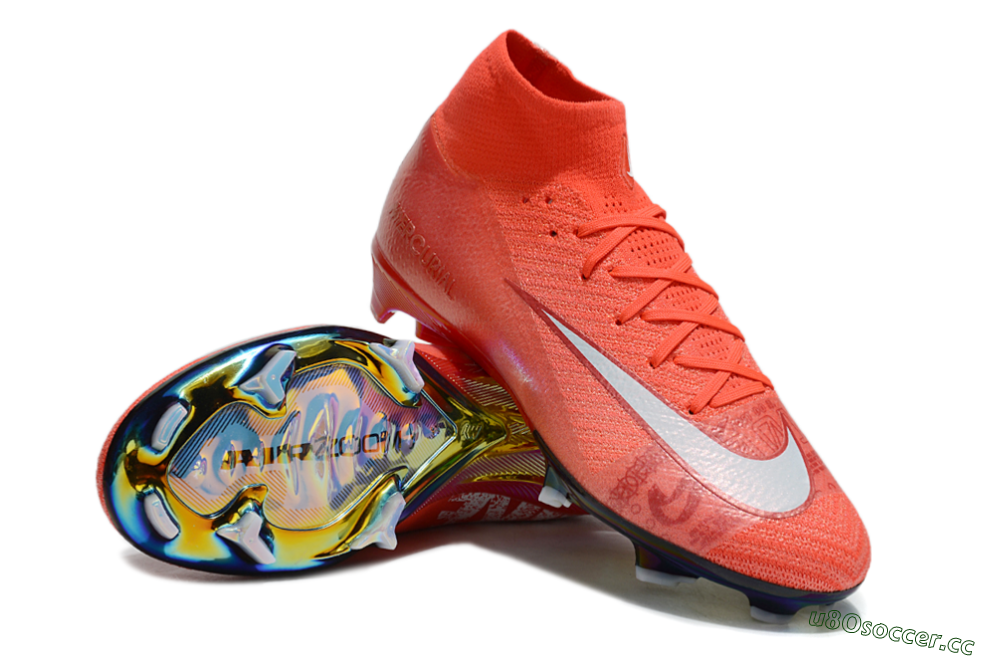 Unisex Nike Air Zoom Mercurial Superfly 10 Elite FG Firm Ground High-Tops Football Boots - Red/White 3