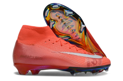 Unisex Nike Air Zoom Mercurial Superfly 10 Elite FG Firm Ground High-Tops Football Boots - Red/White