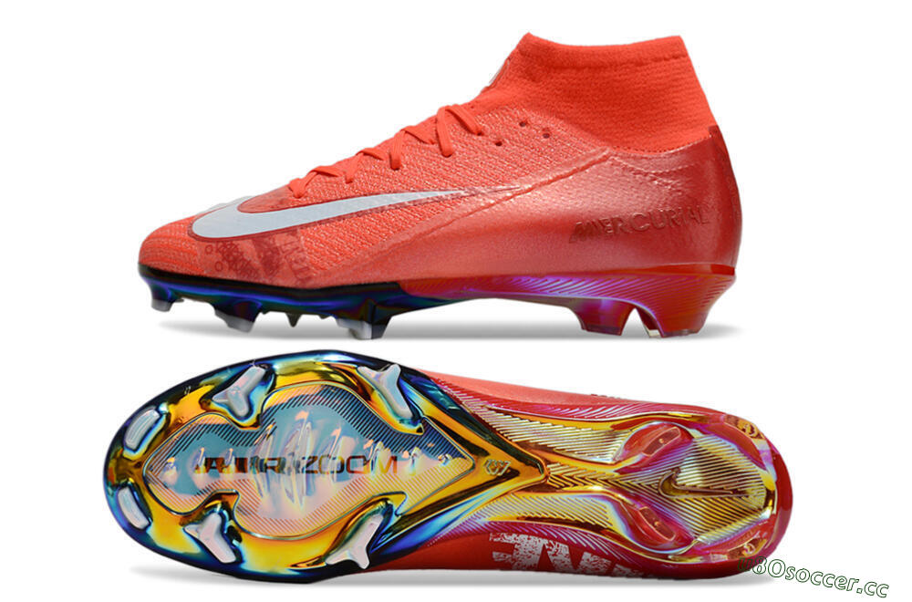 Unisex Nike Air Zoom Mercurial Superfly 10 Elite FG Firm Ground High-Tops Football Boots - Red/White 1