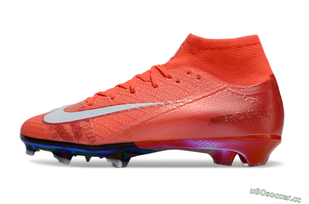 Unisex Nike Air Zoom Mercurial Superfly 10 Elite FG Firm Ground High-Tops Football Boots - Red/White 0