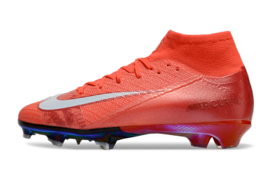 Unisex Nike Air Zoom Mercurial Superfly 10 Elite FG Firm Ground High-Tops Football Boots - Red/White