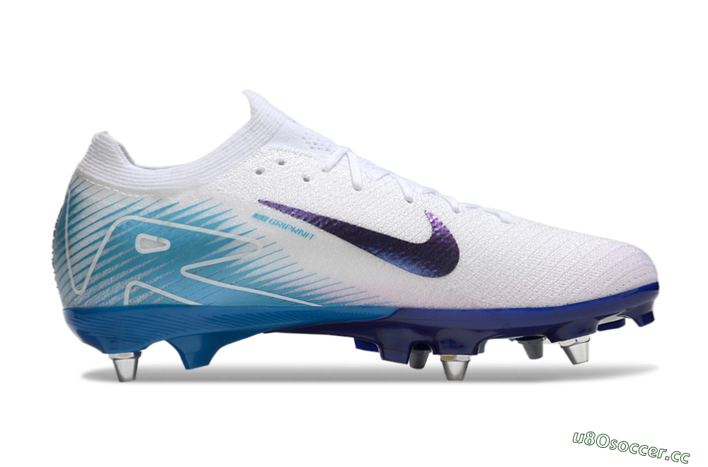 Men's Nike Air Zoom Mercurial Vapor 16 Elite SG Soft Ground Low-Tops Football Boots - White/Purple/Jade 7