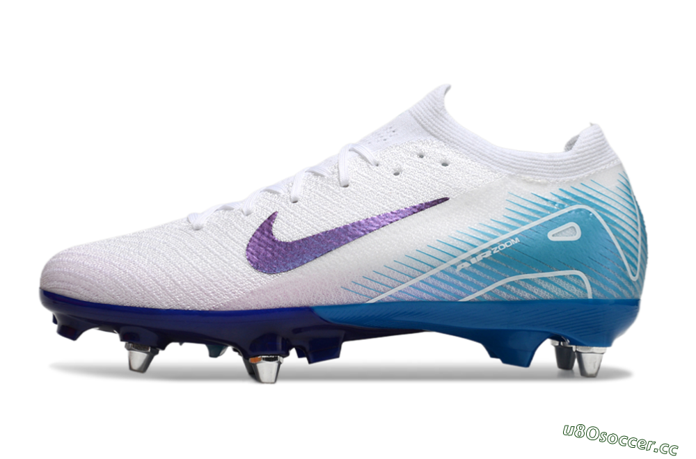 Men's Nike Air Zoom Mercurial Vapor 16 Elite SG Soft Ground Low-Tops Football Boots - White/Purple/Jade 0