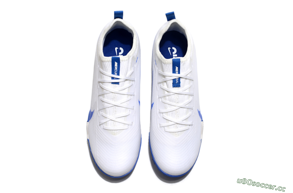 Unisex Nike Air Zoom Mercurial Vapor 16 Pro TF Artificial Turf Low-Tops Football Shoes - White/Blue 4