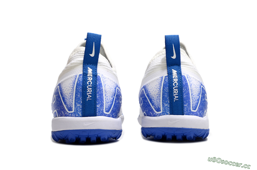 Unisex Nike Air Zoom Mercurial Vapor 16 Pro TF Artificial Turf Low-Tops Football Shoes - White/Blue 5