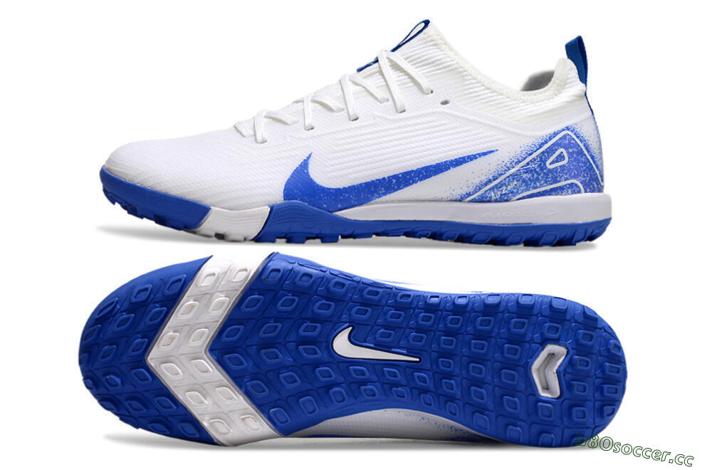 Unisex Nike Air Zoom Mercurial Vapor 16 Pro TF Artificial Turf Low-Tops Football Shoes - White/Blue 1