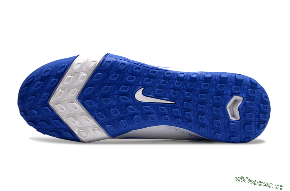 Unisex Nike Air Zoom Mercurial Vapor 16 Pro TF Artificial Turf Low-Tops Football Shoes - White/Blue 6