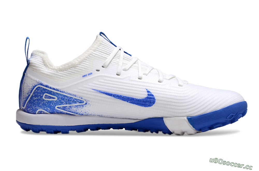 Unisex Nike Air Zoom Mercurial Vapor 16 Pro TF Artificial Turf Low-Tops Football Shoes - White/Blue 7