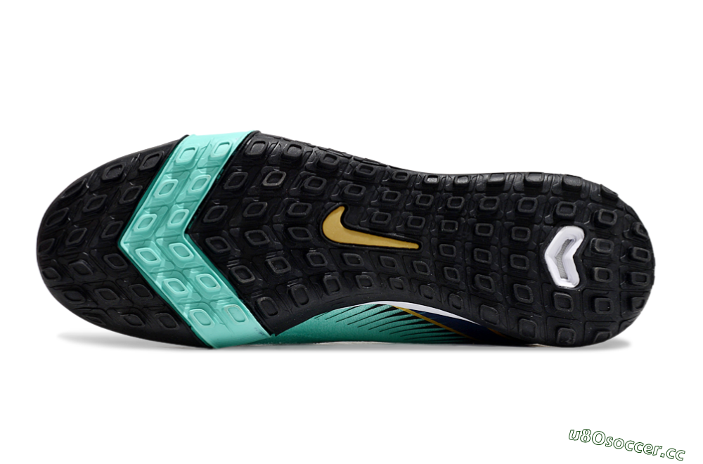 Unisex Nike Air Zoom Mercurial Superfly 10 Elite TF Artificial Turf High-Tops Football Shoes - Jade/Gold/Blue 6
