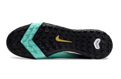 Unisex Nike Air Zoom Mercurial Superfly 10 Elite TF Artificial Turf High-Tops Football Shoes - Jade/Gold/Blue