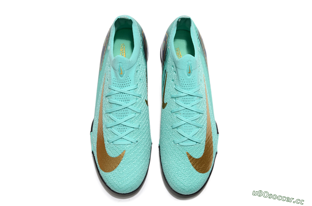 Unisex Nike Air Zoom Mercurial Vapor 16 Elite TF Artificial Turf Low-Tops Football Shoes - Jade/Gold/Blue 4