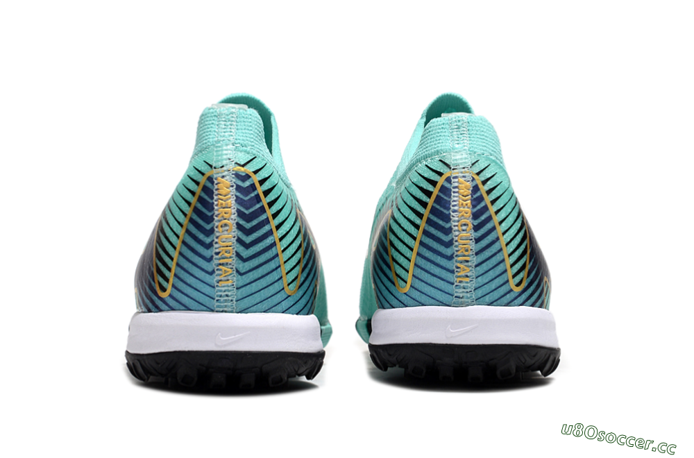 Unisex Nike Air Zoom Mercurial Vapor 16 Elite TF Artificial Turf Low-Tops Football Shoes - Jade/Gold/Blue 5