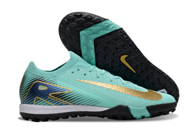 Unisex Nike Air Zoom Mercurial Vapor 16 Elite TF Artificial Turf Low-Tops Football Shoes - Jade/Gold/Blue