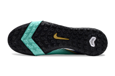 Unisex Nike Air Zoom Mercurial Vapor 16 Elite TF Artificial Turf Low-Tops Football Shoes - Jade/Gold/Blue
